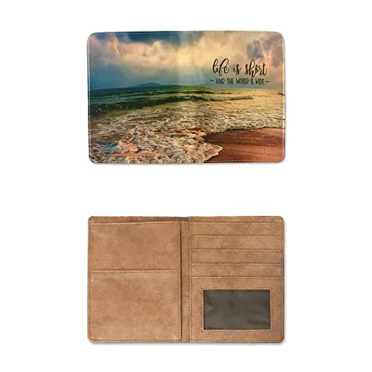 Beach Passport Case Travel Wallet Organizer  -- Life Is Short - Image 7