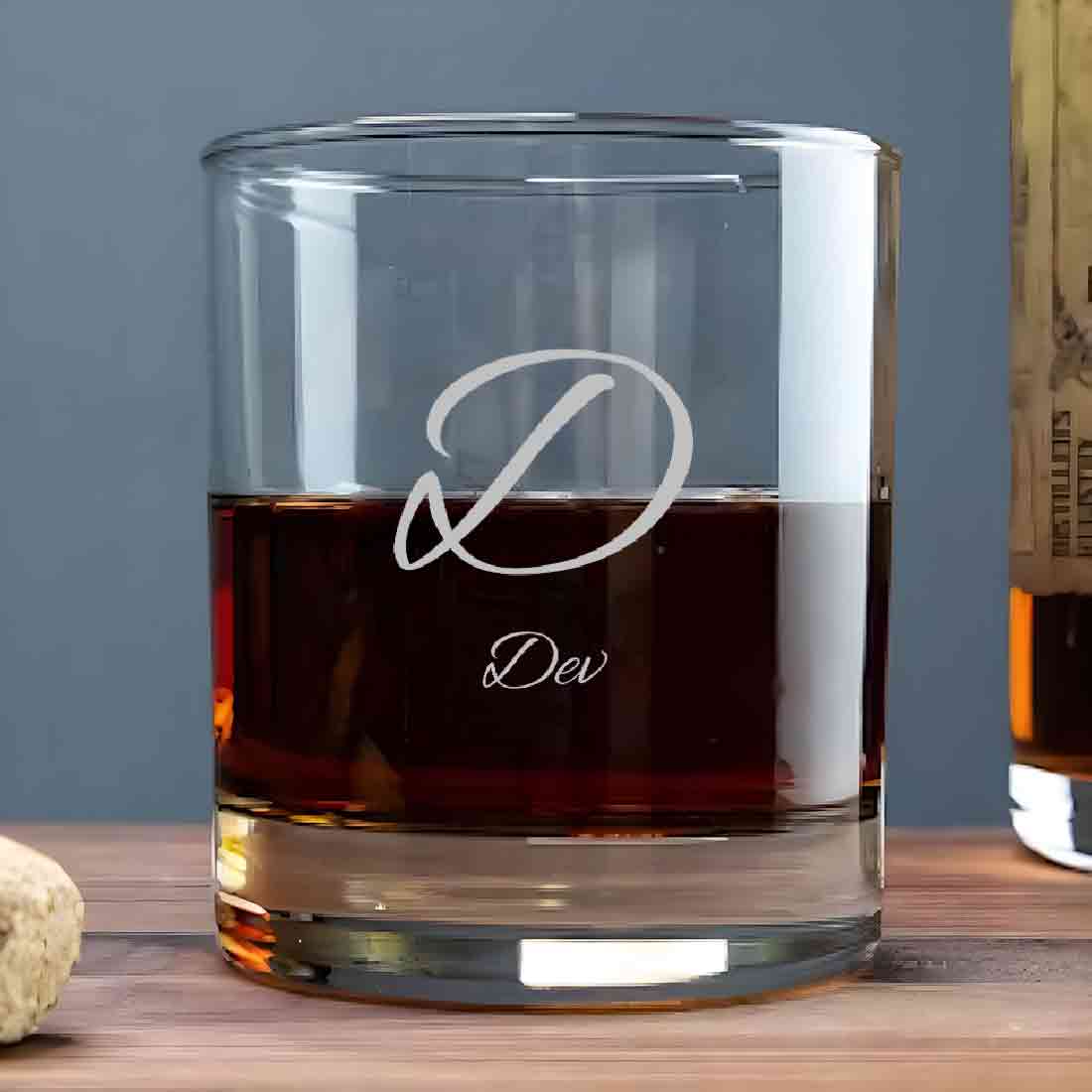 Stylish Customized Whiskey Glass - Gift For Him Husband Boyfriend - Initials Design - Image 3
