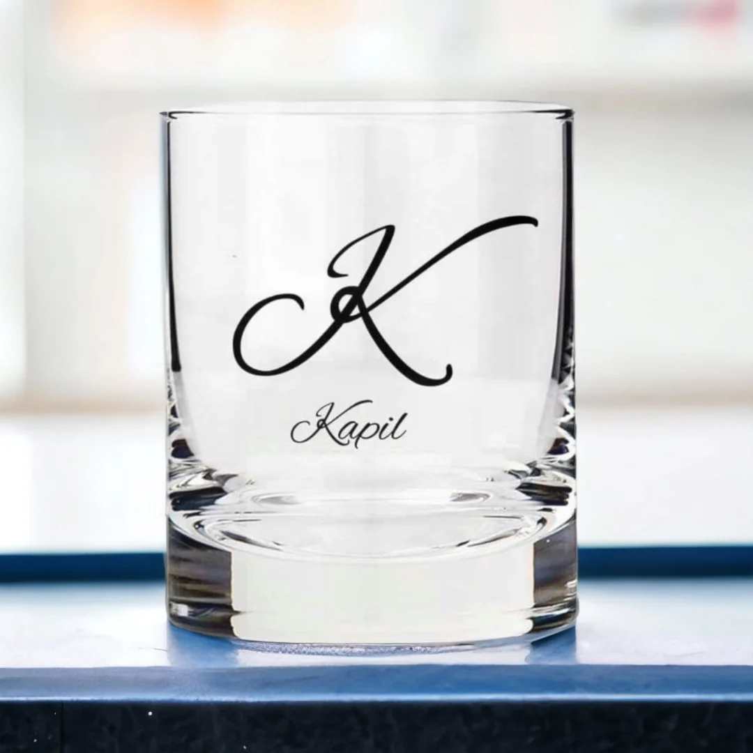 Stylish Customized Whiskey Glass - Gift For Him Husband Boyfriend - Initials Design - Image 5