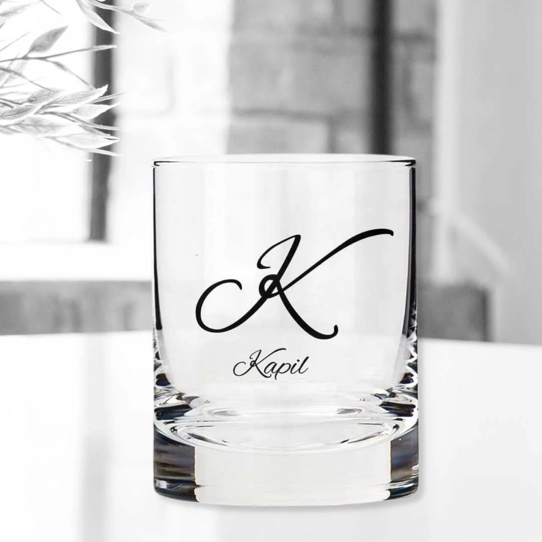 Stylish Customized Whiskey Glass - Gift For Him Husband Boyfriend - Initials Design - Image 6